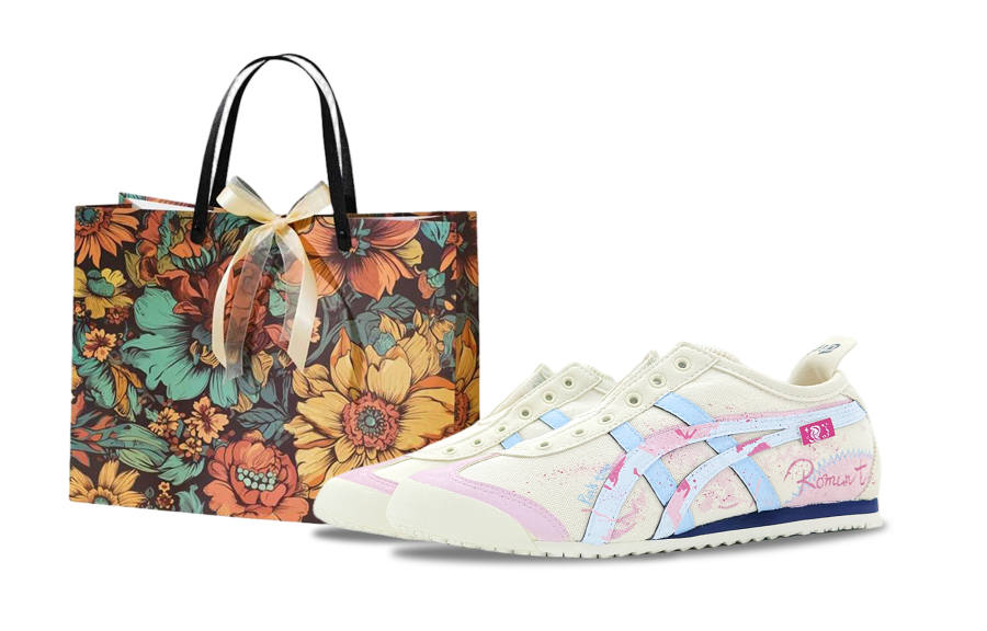 Onitsuka Tiger MEXICO 66 Funi Pink Graffiti Breathable Lightweight Breathable And Lightweight Low top Casual Shoes