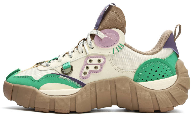 FILA FUSION BONE Spine Bone Shoes Textile, Synthetic Leather Low top Casual Shoes Women's Cloud Green Rose