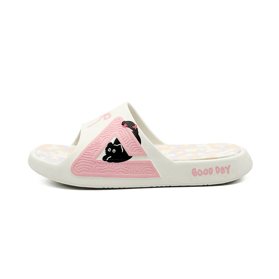 PEAK Tai Ji1.0 EVA Quiet Abrasion Resistant Slide Slippers Women's Pink White
