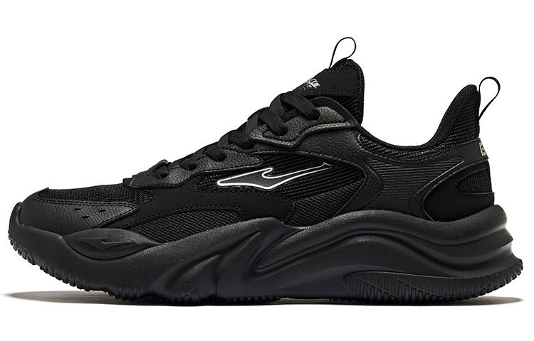Erke Floating Cloud Slip Resistant Abrasion Resistant Low top Casual Shoes Men's Jet Black Bright Silver
