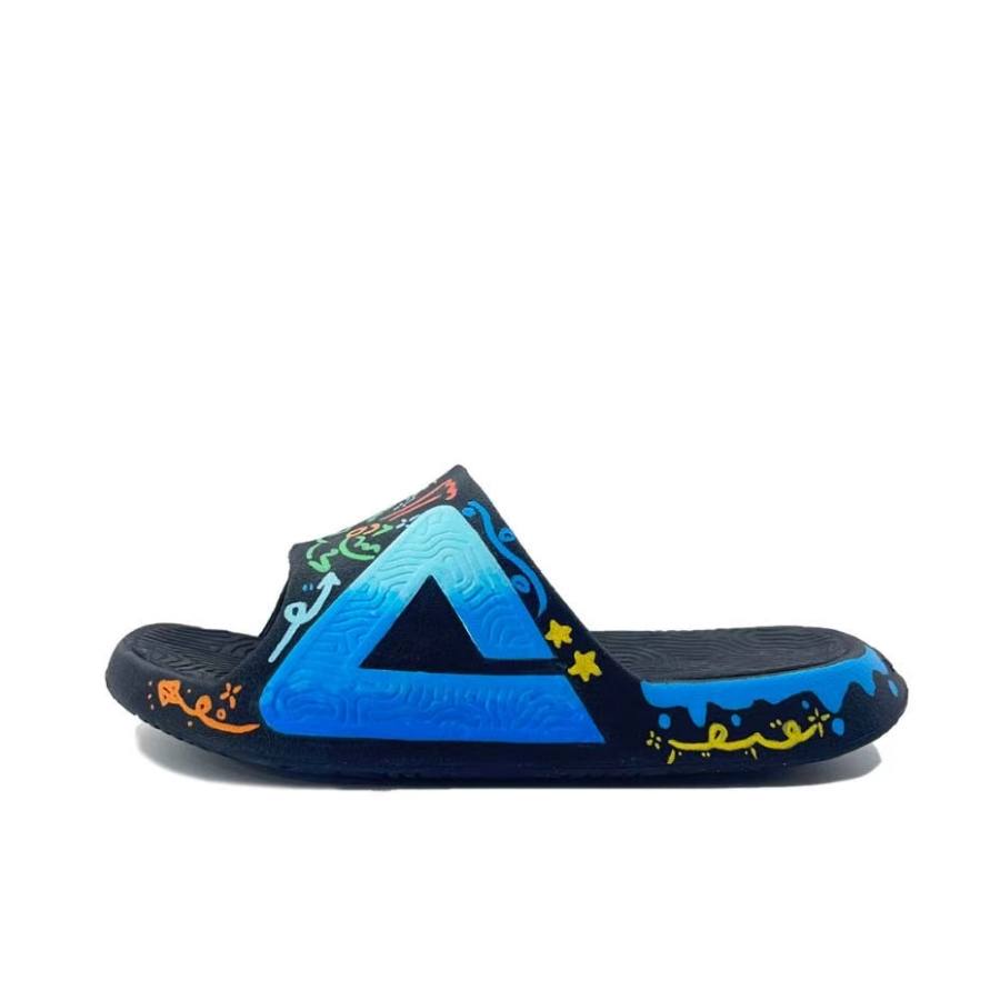 PEAK State Pole Quiet Slip Resistant Abrasion Resistant Slide Slippers Unisex Black Blue