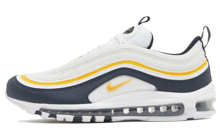 Nike Nike Air Max 97 'Michigan' Fabric Cushioning, Wear Resistant Low top Casual Shoes Men's White Blue