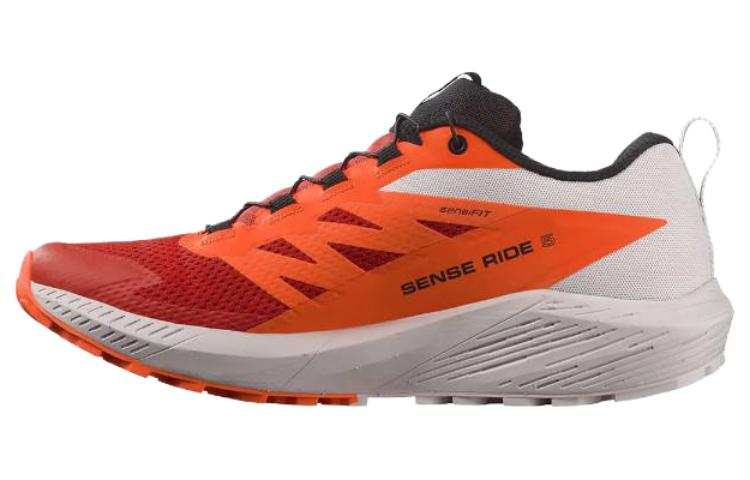 SALOMON Sense Ride 5 Trail Running Shoes Men's Orange Black White
