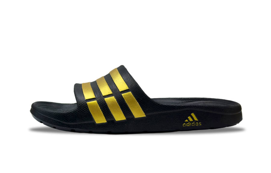 Adidas Adidas Adilette Aqua Abrasion Resistant Abrasion Resistant Slide Slippers Unisex Black Gold