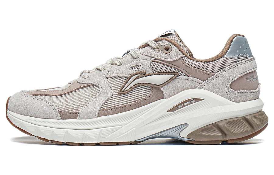 Li-Ning Li Ning Slip Resistant Abrasion Resistant Low top Sports Casual Shoes Women's Gray Brown