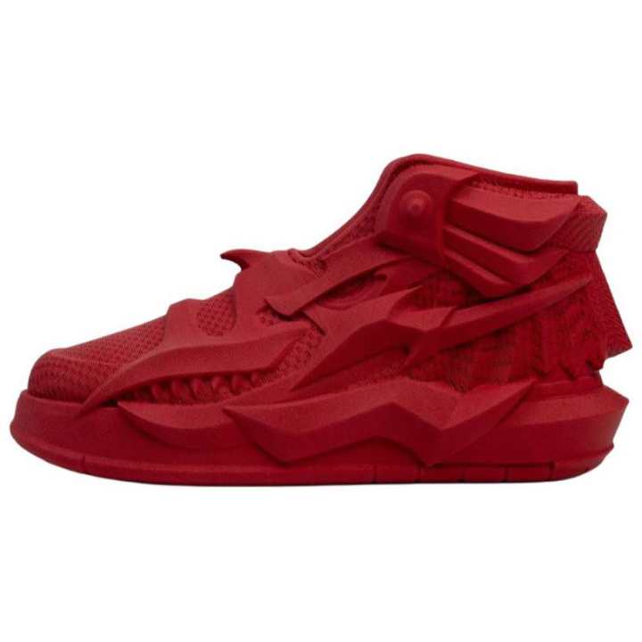 Nike RTFKT's MNLTH x Nike Slip Resistant Abrasion Resistant Mid top Casual Shoes Unisex Red