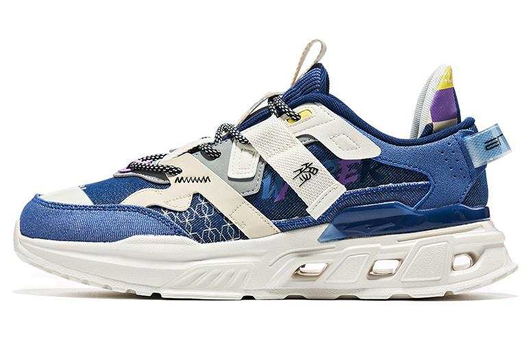 Erke Breathable Abrasion Resistant Breathable And Wear resistant Low top Sports Casual Shoes Women's Blue White