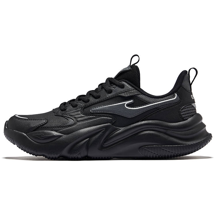 Erke Pride Wind Slip Resistant Abrasion Resistant Low top Casual Shoes Men's Jet Black Carbon Gray