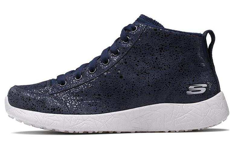 Skechers Burst Suede Sports Mid top Casual Shoes Women's Marine Blue