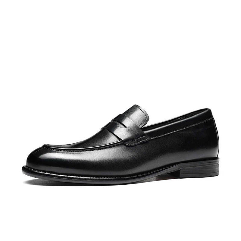 Bansley Top Grain Cow Leather Casual Shoes Men's Black
