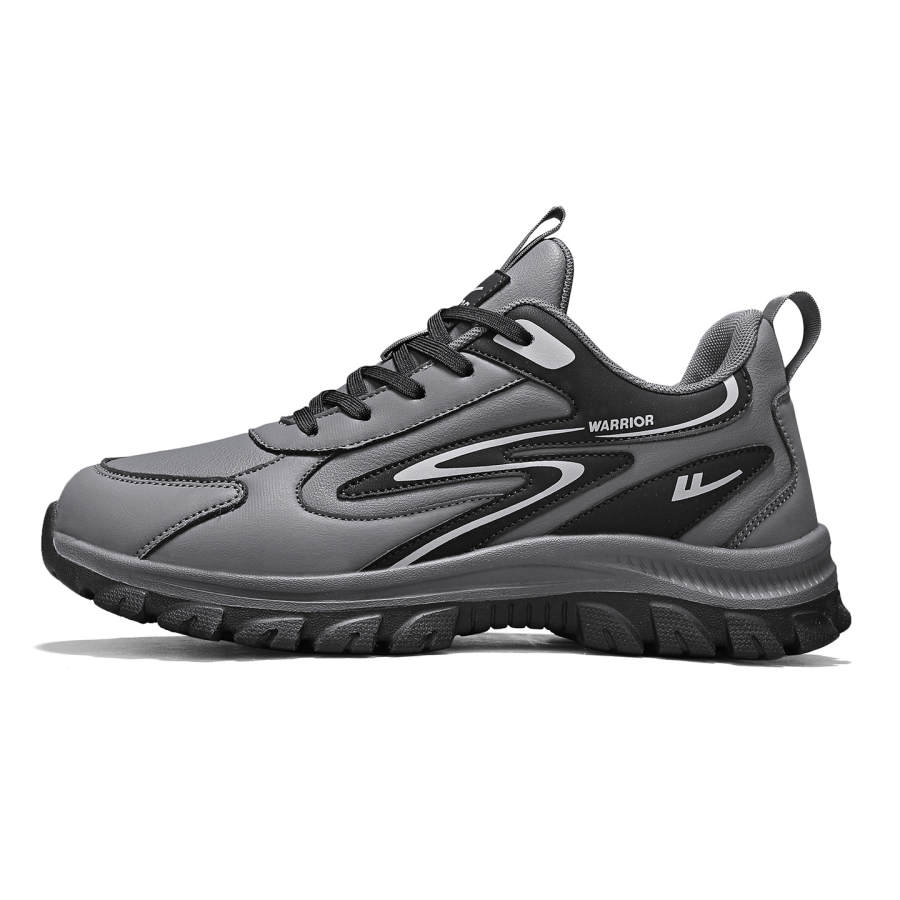 Warrior Synthetic Leather Abrasion Resistant Slip Resistant Low top Casual Shoes Men's Gray Black