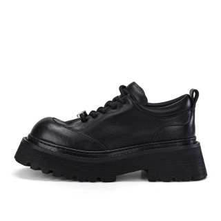 SUFEIDIMAN Casual Leather Shoes Men's Low Top Black/White