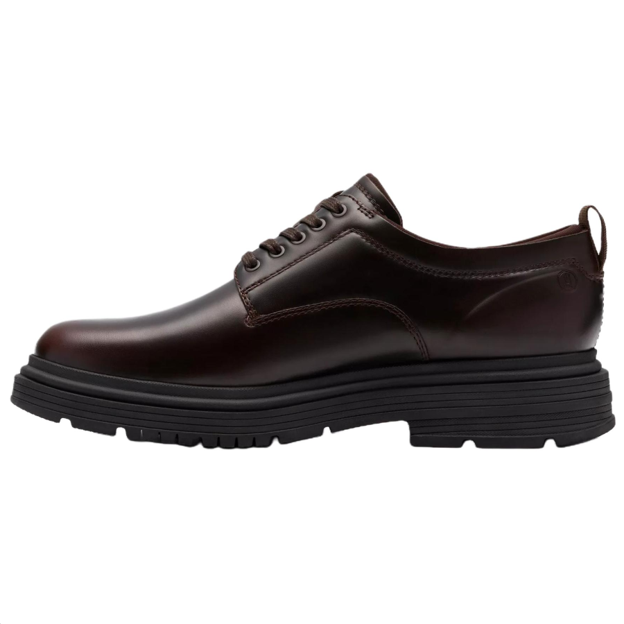 Clarks Badbury Lace Leather Casual Shoes Men's Dark Brown