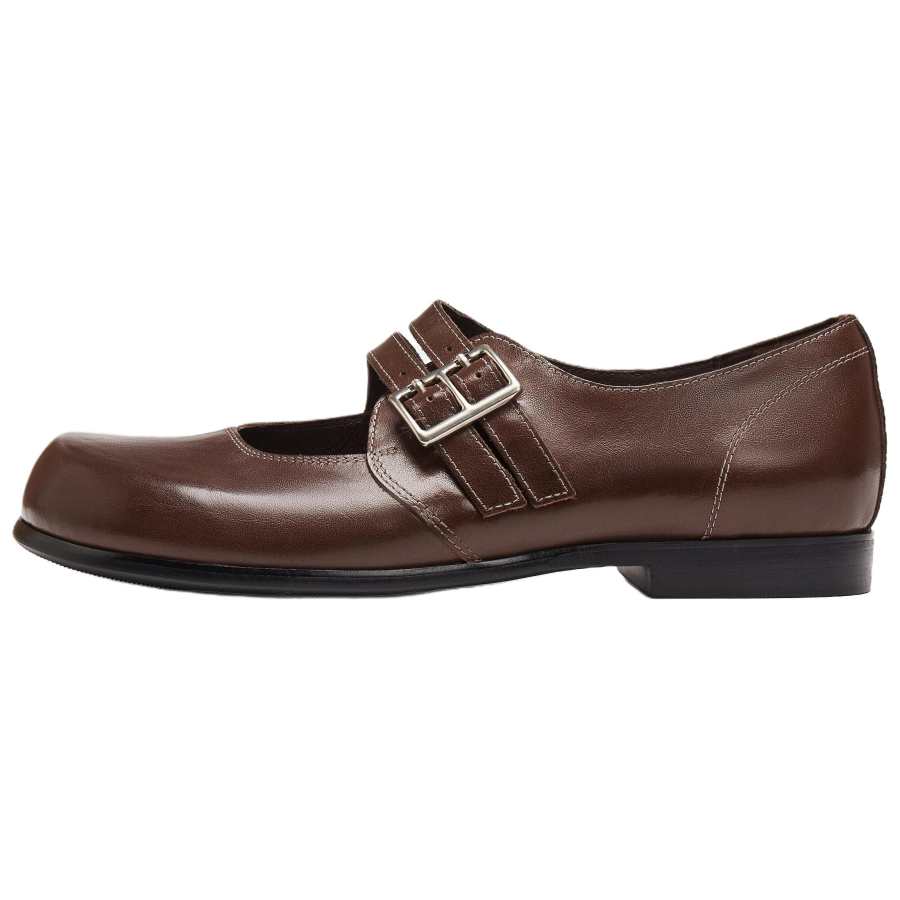 Staccato Anti Aging Campus Cow Leather Block Heel Mary Jane Shoes 2.5cm Women's