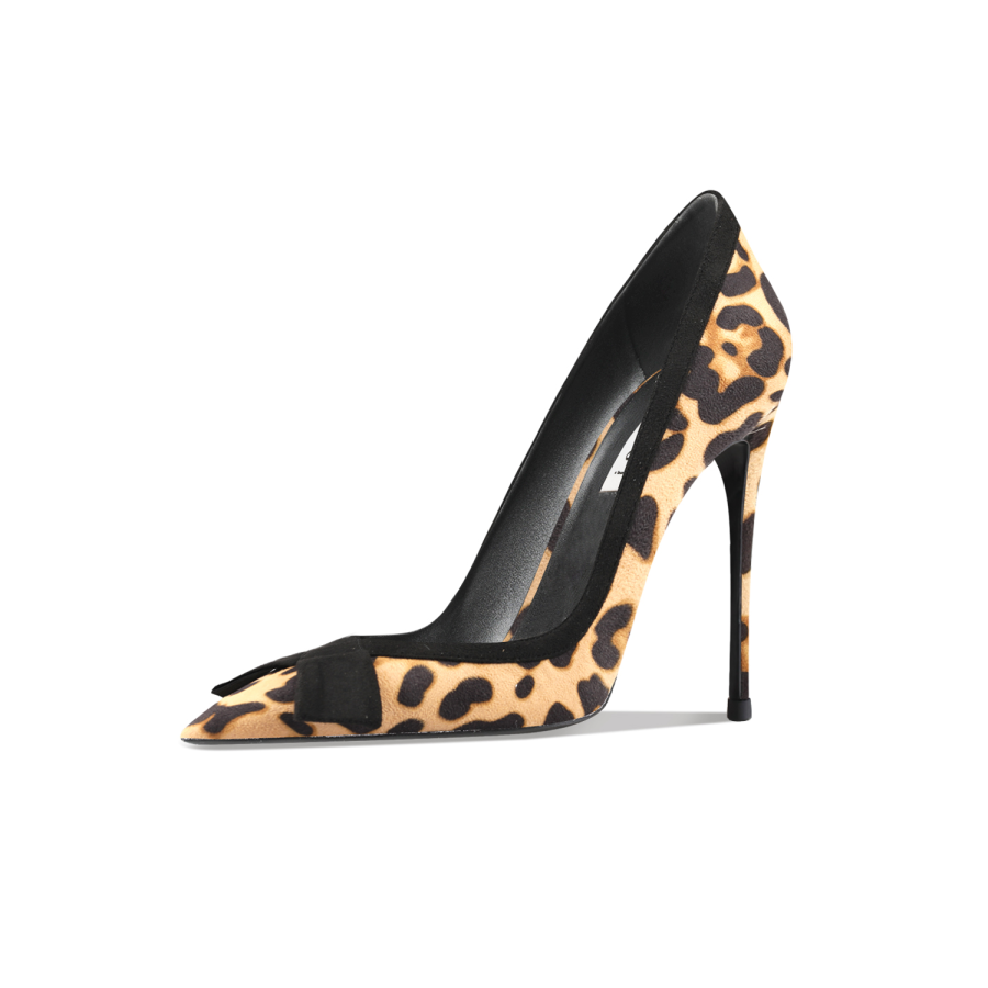 Suyymakk Suede Slim Heel High Heels Women's Leopard Print