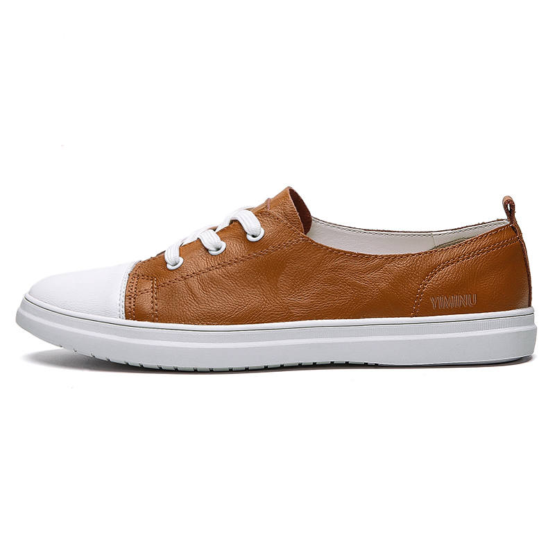 YIMINU Cow Leather Low top Skateboard Shoes Men's