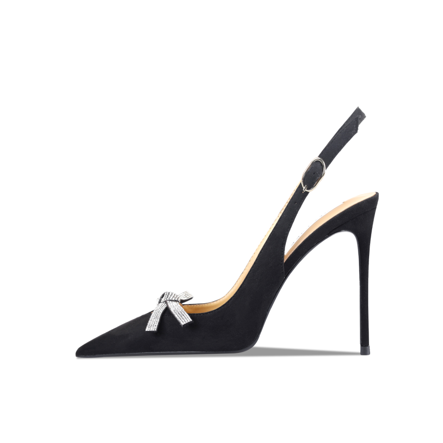 Siwei Siwei Suede Slim Heel High Heels Women's Black