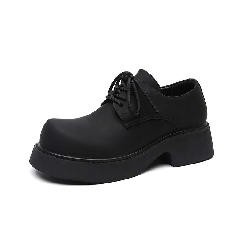V ZERO FIVE V ZERO FIVE Chunky Derby Shoes Microfiber Leather Casual Shoes Unisex Black British