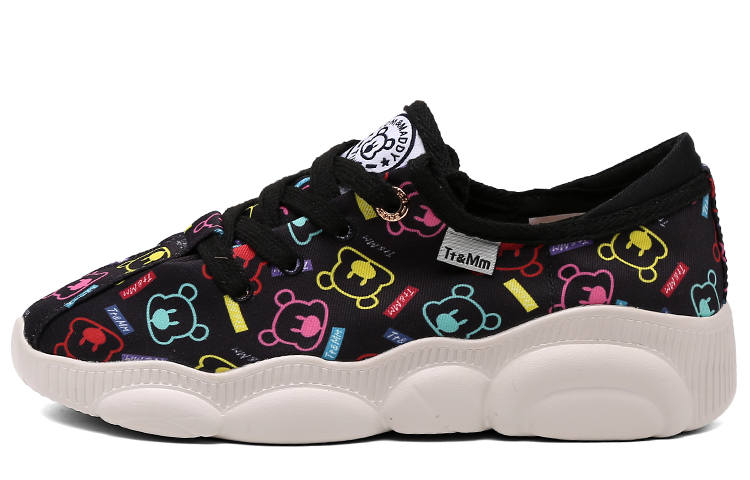 TT&MM Fabric Cushioning Slip Resistant Low top Casual Shoes Women's Black