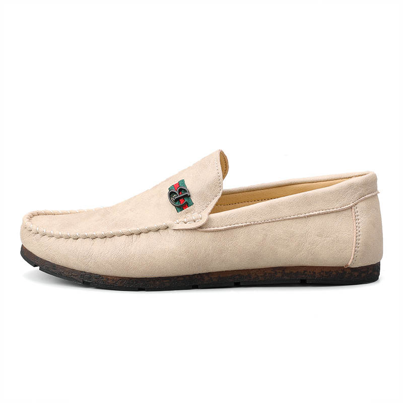 YINGLUNQISHI Cow Split Leather Casual Shoes Men's Sand