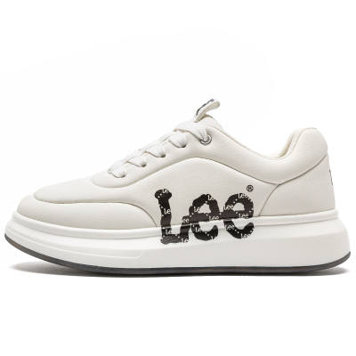 Lee White Sneakers Synthetic Leather Low top Skateboard Shoes Men's