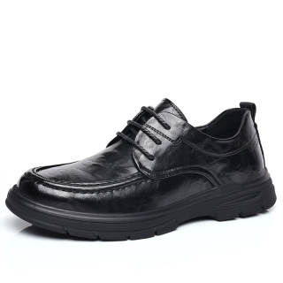 CITONGXIANSHENG Cow Split Leather Casual Shoes Men's Black