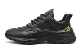 Mr.shang Slip Resistant Abrasion Resistant Low top Chunky Sneakers Men's Black