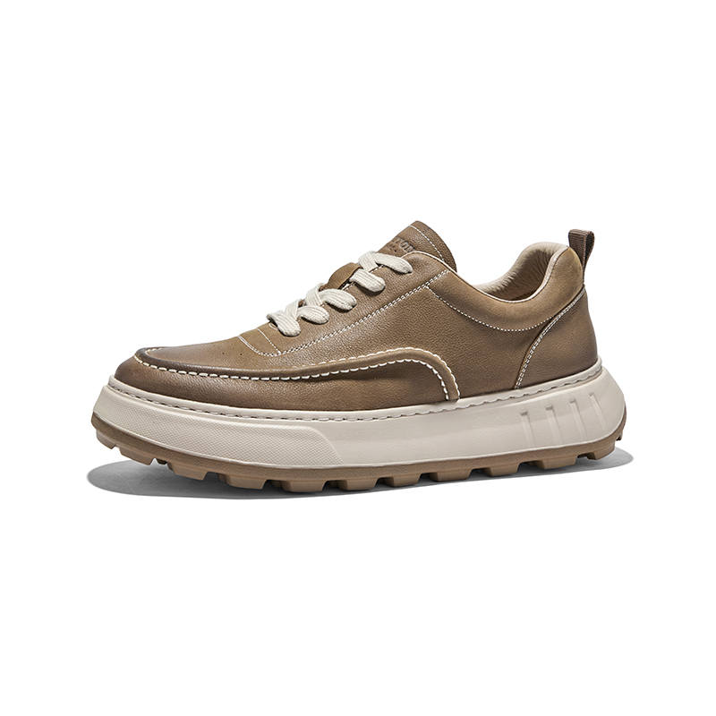 Hautton Jeans Top Grain Cow Leather Low top Men's Casual Shoes Men's