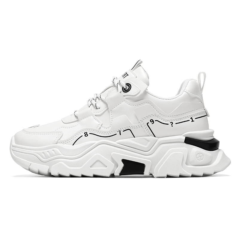 TOMAY Pu Abrasion Resistant Height Increasing Abrasion Resistant Height Increasing Low top Chunky Sneakers Unisex