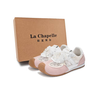 La Chapelle Strawberry Cream Soft Sole German Army Trainers, Romantic Sweet Style, Active Girlish Mesh