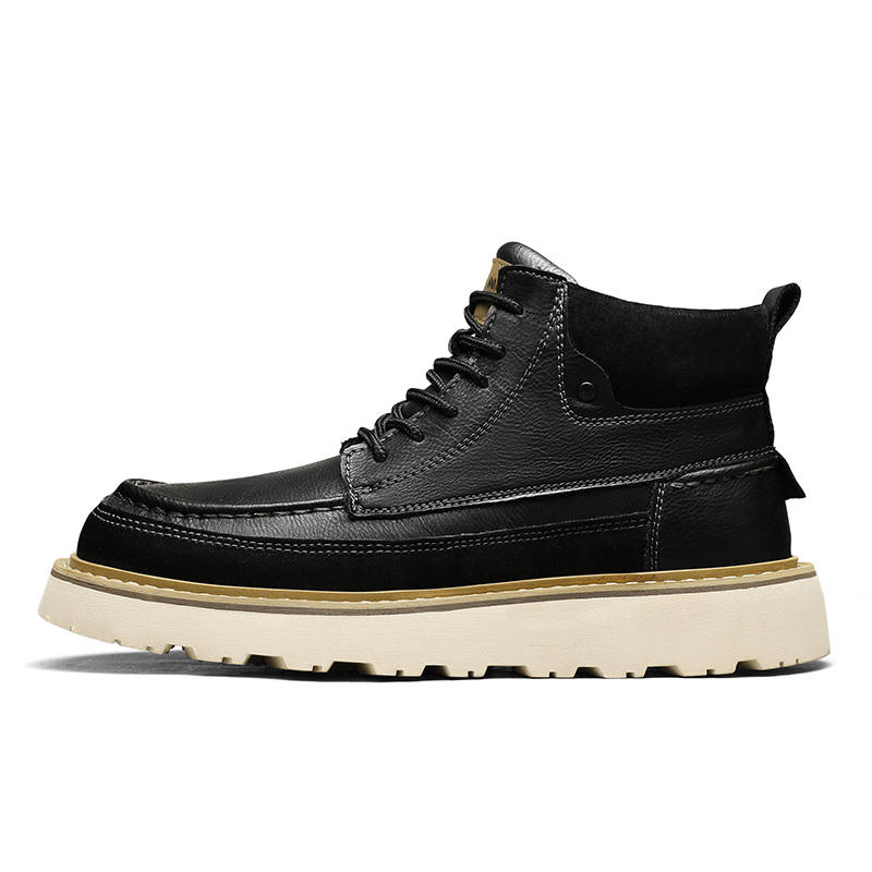 DUNNU DUNNU Cow Leather Short Combat Boots Men's