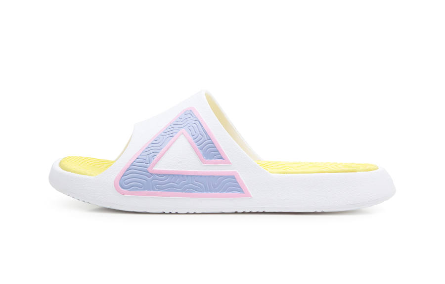 PEAK Tai Ji1.0 Slip Resistant Abrasion Resistant Cushioning Slide Slippers Unisex White Yellow Blue