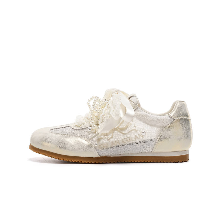 EBLAN EBLAN German Army Trainers Women's Low Top Gold