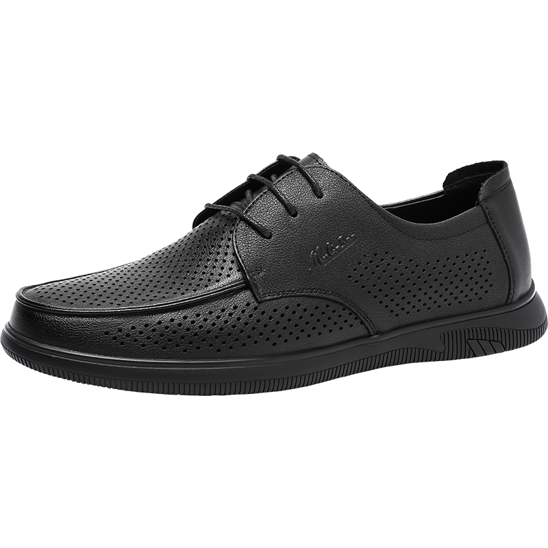 Mulinsen Top Grain Cow Leather Casual Shoes Men's Black