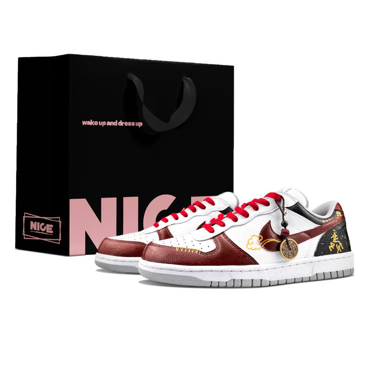 Nike Nike Big Abrasion Resistant Breathable Low top Skateboard Shoes Men's White