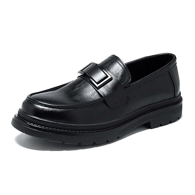 KAQIAODI Microfiber Leather Gommino Loafers Men's Black