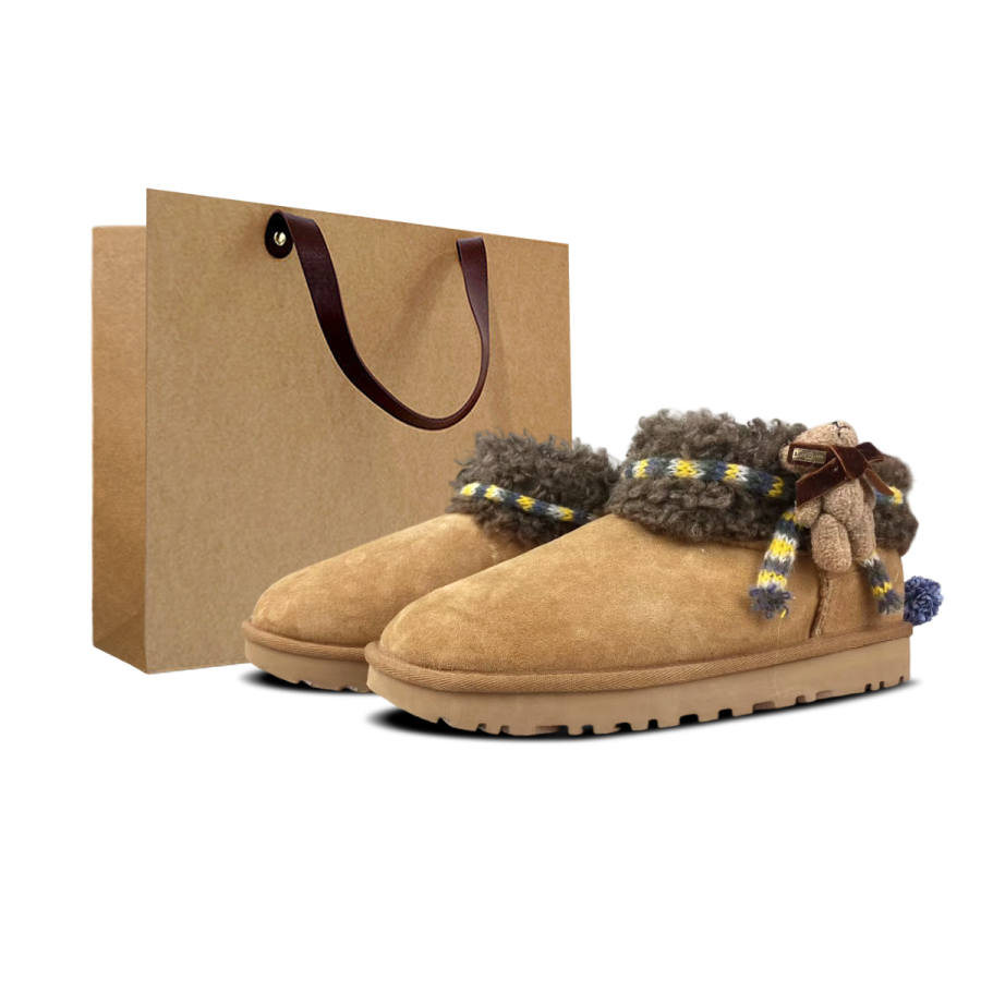 UGG CLASSIC ULTRA MINI Sheepskin Thermal Ankle Length Snow Boots Women's Chestnut Brown