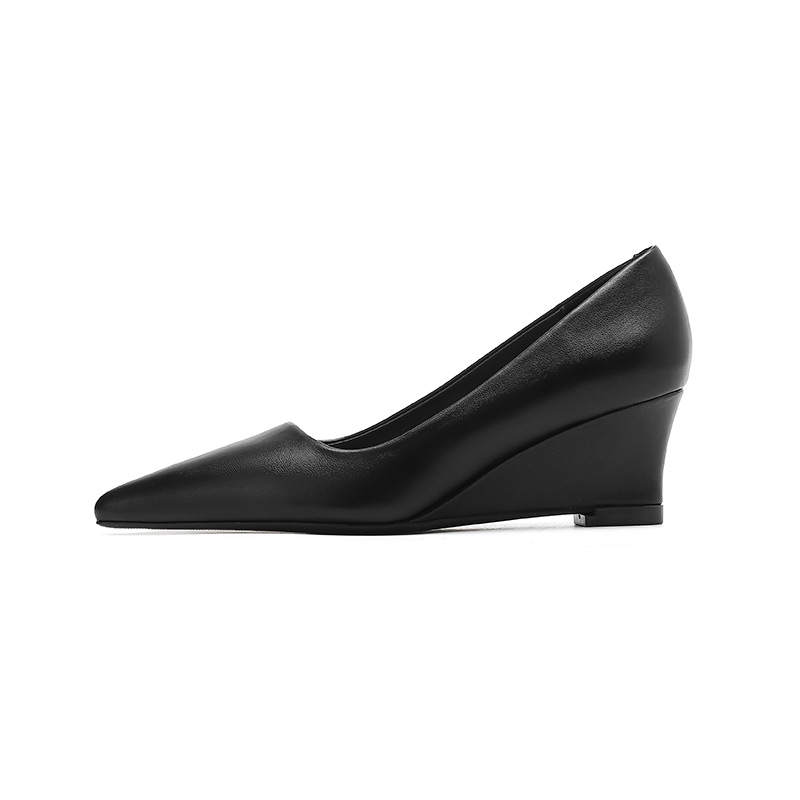 Zubumei Microfiber Leather Wedge Heel High Heels 5CM Women's