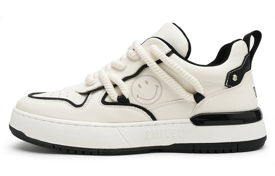 SMILEY SMILEY Cow Split Leather Low top Skateboard Shoes Men's