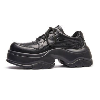 JIDONGRENKOU Cow Split Leather Casual Shoes Men's Black