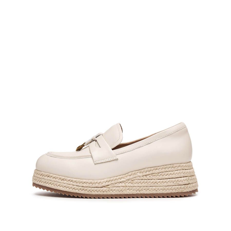 Staccato Marseille Summer Sheepskin Loafers Women's Barley White