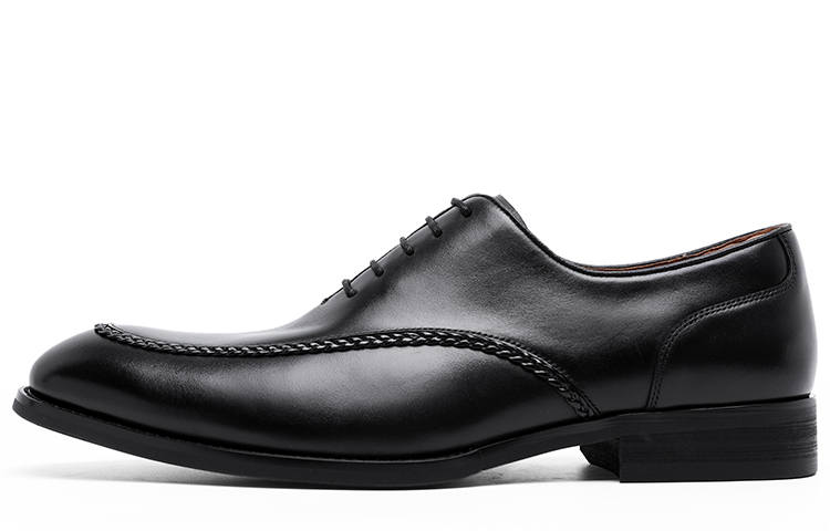 Desai Top Grain Cow Leather Dress Shoes Men's Black