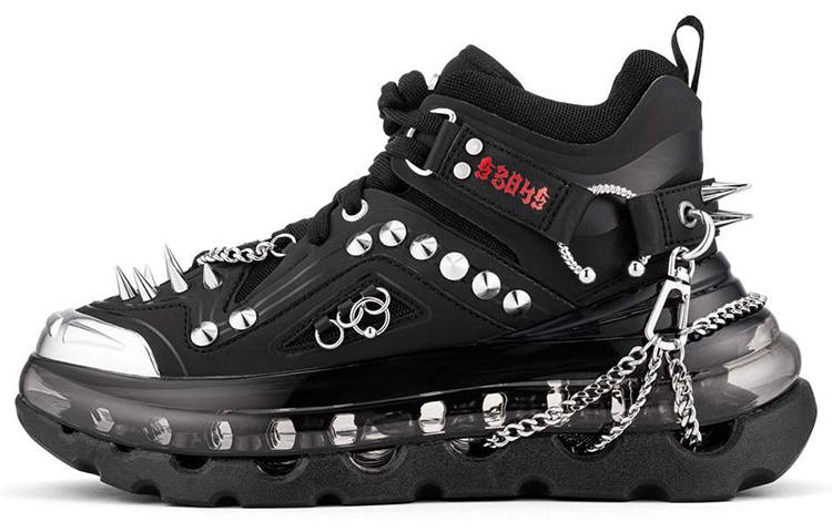 Shoes53045 Bump'Air High top Casual Shoes Unisex Black