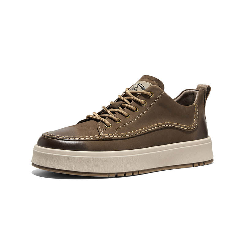 Hautton Jeans Top Grain Cow Leather Casual Skate Shoes Men's
