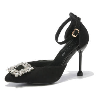 TAOLEI Suede High Heels Women's Black