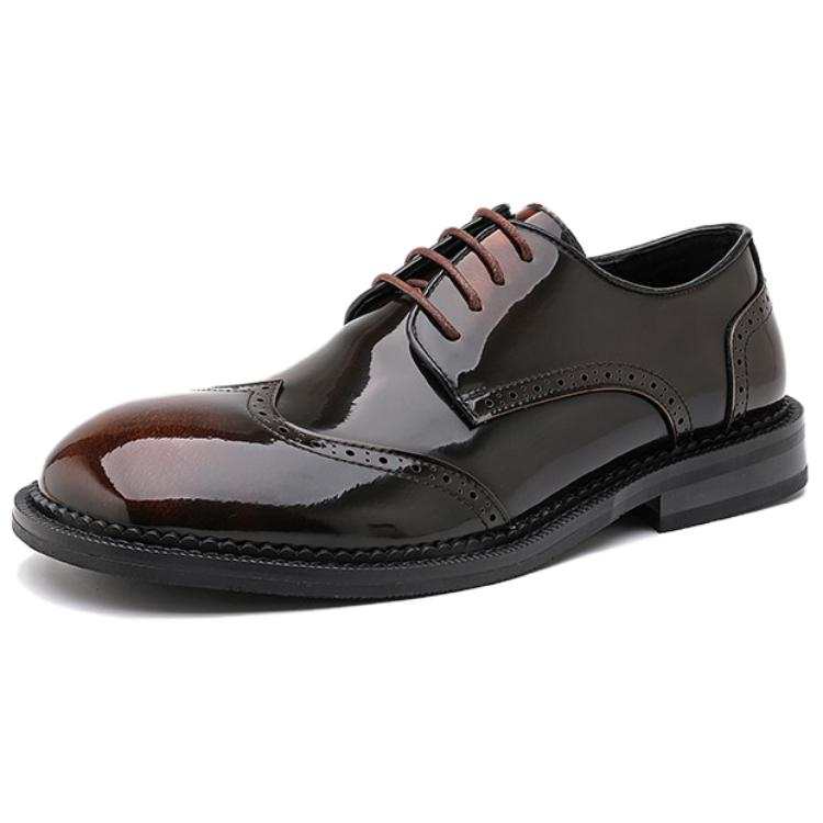 WEISHIBANGWEI Patent Leather Casual Leather Shoes Men's