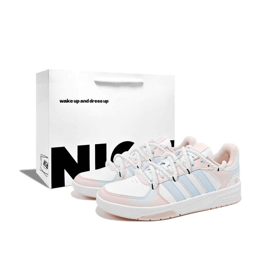 Adidas Adidas COURTBEAT Sweetie Cat Paw, Number 2 Synthetic Leather Slip Resistant Cushioning Abrasion Resistant Low top
