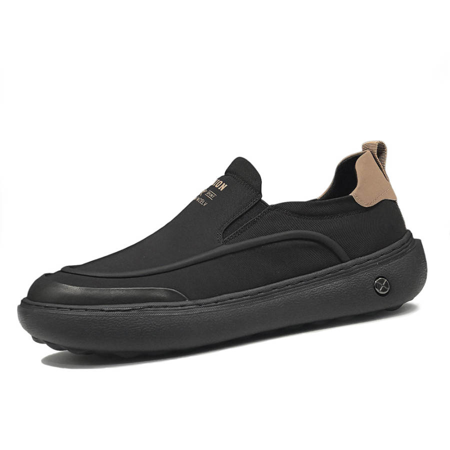 Devanro Devanro Top Grain Cow Leather Casual Shoes Men's Black