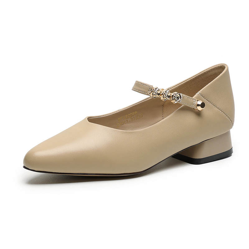 HUANAI Mary Jane Shoes Women's Black/Apricot