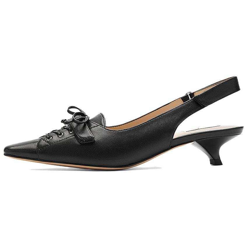 NINE WEST Sheepskin Cone Heel High Heels 4.3cm Women's
